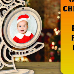 Intra απο ξύλο plywood  Χρώμα wenge 3mm-4mm πάχος - Χριστουγεννιάτικο δέντρο Κορνίζα φωτογραφιών με Δίασταση 20x25 cm INTRAFABR-35994206