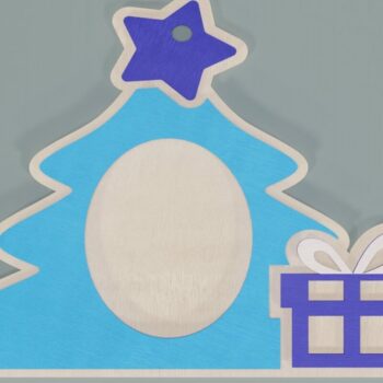 Intra απο ξύλο plywood  Χρώμα wenge 3mm-4mm πάχος - Χριστουγεννιάτικο δέντρο κορνίζα Δίασταση 20x25 cm INTRAFABR-75317831 - Image 2