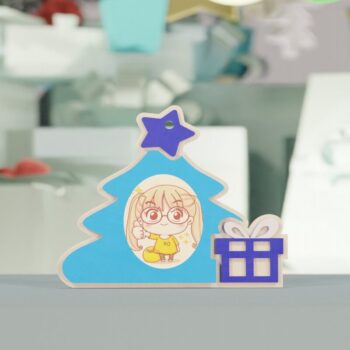 Intra απο ξύλο plywood  Χρώμα wenge 3mm-4mm πάχος - Χριστουγεννιάτικο δέντρο κορνίζα Δίασταση 20x25 cm INTRAFABR-75317831 - Image 4