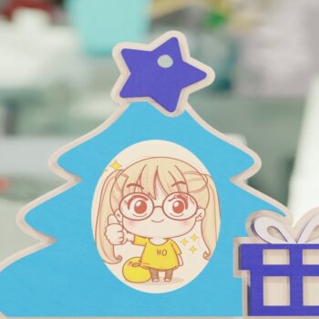 Intra απο ξύλο plywood  Χρώμα wenge 3mm-4mm πάχος - Χριστουγεννιάτικο δέντρο κορνίζα Δίασταση 20x25 cm INTRAFABR-75317831 - Image 5