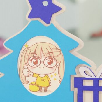 Intra απο ξύλο plywood  Χρώμα wenge 3mm-4mm πάχος - Χριστουγεννιάτικο δέντρο κορνίζα Δίασταση 20x25 cm INTRAFABR-75317831 - Image 6