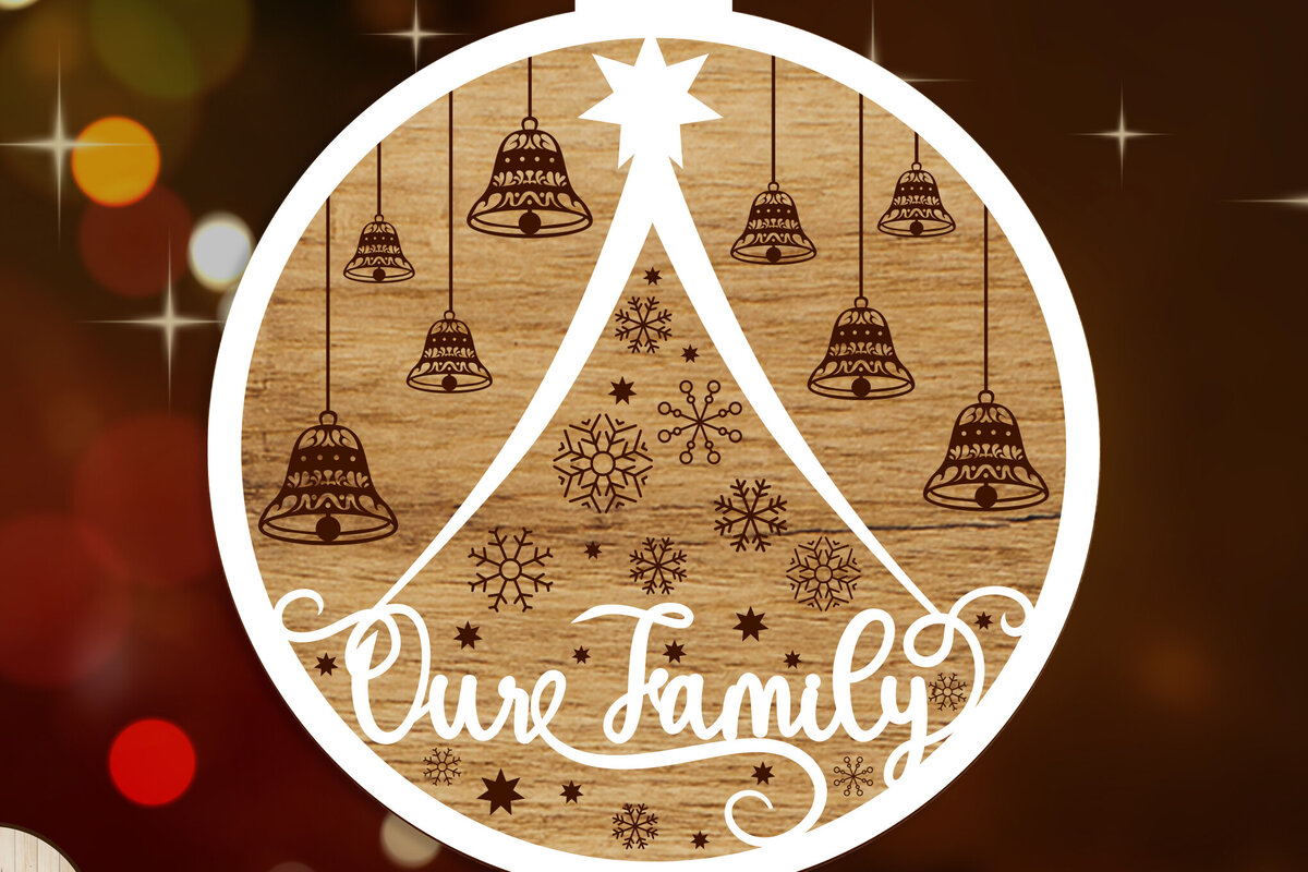 Intra απο ξύλο plywood  Χρώμα wenge 3mm-4mm πάχος - Χριστουγεννιάτικο δέντρο στρογγυλό στολίδι Δίασταση 5x3 cm INTRAFABR-75317949