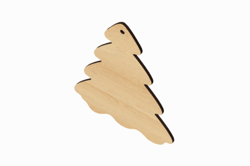 Intra απο ξύλο plywood  Χρώμα wenge 3mm-4mm πάχος - Αρχεία κομμένα με λέιζερ χριστουγεννιάτικο δέντρο Δίασταση 12x15 cm INTRAFABR-75318030