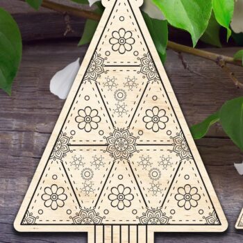 Intra απο ξύλο plywood Χρώμα wenge 3mm-4mm πάχος - Χριστουγεννιάτικο δέντρο σημάδι & στολίδι Δίασταση 6x6 cm INTRAFABR-74439720 - Image 1