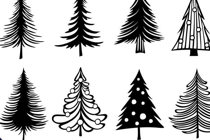 Intra απο ξύλο plywood  Χρώμα wenge 3mm-4mm πάχος - Σχέδια Σιλουέτας Χριστουγεννιάτικου Δέντρου Δίασταση 30x20 cm INTRAFABR-74439900