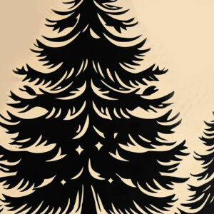 Intra απο ξύλο plywood  Χρώμα wenge 3mm-4mm πάχος - κομμένο Silhouette Χριστουγεννιάτικου Δέντρου Δίασταση 6x6 cm INTRAFABR-74440047