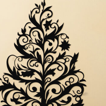 Intra απο ξύλο plywood  Χρώμα wenge 3mm-4mm πάχος - κομμένο Silhouette Χριστουγεννιάτικου Δέντρου Δίασταση 6x6 cm INTRAFABR-105850441 - Image 1