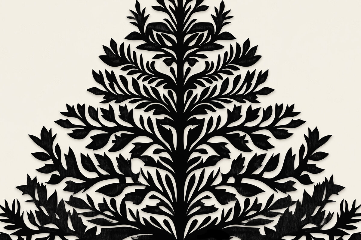 Intra απο ξύλο plywood  Χρώμα wenge 3mm-4mm πάχος - κομμένο Silhouette Χριστουγεννιάτικου Δέντρου Δίασταση 6x6 cm INTRAFABR-105850434