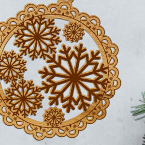 Intra απο ξύλο plywood  Χρώμα wenge 3mm-4mm πάχος - Στολίδια χριστουγεννιάτικων νιφάδων χιονιού Δίασταση 6x4 cm INTRAFABR-37414887