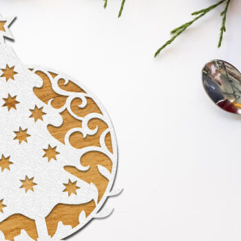 Intra απο ξύλο plywood  Χρώμα wenge 3mm-4mm πάχος - Πρότυπο διακόσμησης βάσης χριστουγεννιάτικου δέντρου Δίασταση 6x7 cm INTRAFABR-37561911 - Image 3