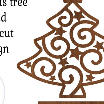 Intra απο ξύλο plywood  Χρώμα wenge 3mm-4mm πάχος - Στάση Χριστουγεννιάτικου Δέντρου, κοπής με λέιζερ Δίασταση 30x20 cm INTRAFABR-105764447 - Image 2