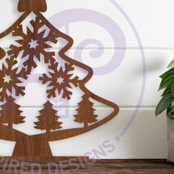 Intra απο ξύλο plywood  Χρώμα wenge 3mm-4mm πάχος - Στάση Χριστουγεννιάτικου Δέντρου, κοπής με λέιζερ Δίασταση 30x20 cm INTRAFABR-104354431 - Image 1