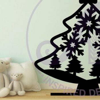 Intra απο ξύλο plywood  Χρώμα wenge 3mm-4mm πάχος - Στάση Χριστουγεννιάτικου Δέντρου, κοπής με λέιζερ Δίασταση 30x20 cm INTRAFABR-104354431 - Image 2