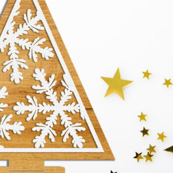 Intra απο ξύλο plywood  Χρώμα wenge 3mm-4mm πάχος - Πρότυπο αποκοπής χριστουγεννιάτικου δέντρου Stant Δίασταση 6x7 cm INTRAFABR-107494719 - Image 1