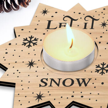 Intra απο ξύλο plywood  Χρώμα wenge 3mm-4mm πάχος - Χριστουγεννιάτικο Δέντρο Star Snowflake Κερί Δίασταση 15x15 cm INTRAFABR-107494765 - Image 1