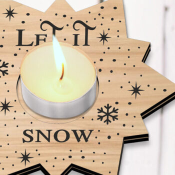 Intra απο ξύλο plywood  Χρώμα wenge 3mm-4mm πάχος - Χριστουγεννιάτικο Δέντρο Star Snowflake Κερί Δίασταση 15x15 cm INTRAFABR-107494765 - Image 2