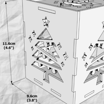 Intra απο ξύλο plywood  Χρώμα wenge 3mm-4mm πάχος - Χριστουγεννιάτικο Δέντρο Εξάχνωση Κουπών Laser Δίασταση 15x15 cm INTRAFABR-107494814 - Image 1