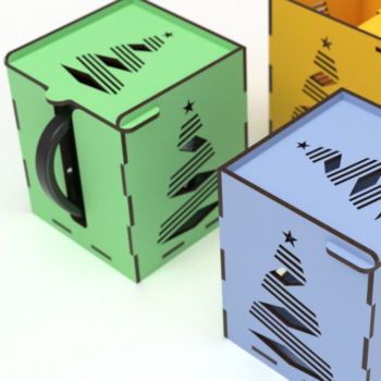 Intra απο ξύλο plywood  Χρώμα wenge 3mm-4mm πάχος - Κούπα εξάχνωσης Χριστουγεννιάτικου Δέντρου Δίασταση 15x15 cm INTRAFABR-107494838 - Image 1