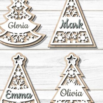 Intra απο ξύλο plywood Χρώμα wenge 3mm-4mm πάχος - Χριστουγεννιάτικο Δέντρο , Κοπής Laser Δίασταση 6x6 cm INTRAFABR-104389607 - Image 1