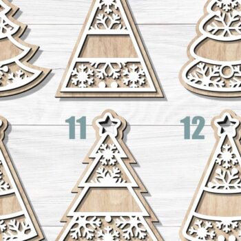 Intra απο ξύλο plywood Χρώμα wenge 3mm-4mm πάχος - Χριστουγεννιάτικο Δέντρο , Κοπής Laser Δίασταση 6x6 cm INTRAFABR-104389607 - Image 3