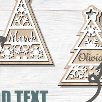 Intra απο ξύλο plywood Χρώμα wenge 3mm-4mm πάχος - Χριστουγεννιάτικο Δέντρο , Κοπής Laser Δίασταση 6x6 cm INTRAFABR-104389607 - Image 4