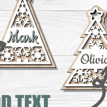 Intra απο ξύλο plywood Χρώμα wenge 3mm-4mm πάχος - Χριστουγεννιάτικο Δέντρο , Κοπής Laser Δίασταση 6x6 cm INTRAFABR-104389607 - Image 5