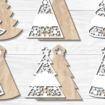 Intra απο ξύλο plywood Χρώμα wenge 3mm-4mm πάχος - Χριστουγεννιάτικο Δέντρο , Κοπής Laser Δίασταση 6x6 cm INTRAFABR-104389607 - Image 6