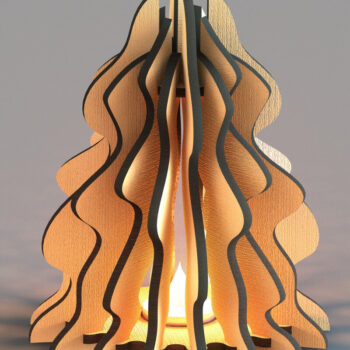 Intra απο ξύλο plywood  Χρώμα wenge 3mm-4mm πάχος - Θήκη ρεσώ Χριστουγέννων Laser Δίασταση 20x20 cm INTRAFABR-104389697 - Image 1