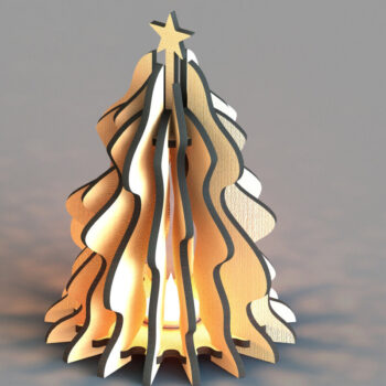 Intra απο ξύλο plywood  Χρώμα wenge 3mm-4mm πάχος - Θήκη ρεσώ Χριστουγέννων Laser Δίασταση 20x20 cm INTRAFABR-104389697 - Image 2