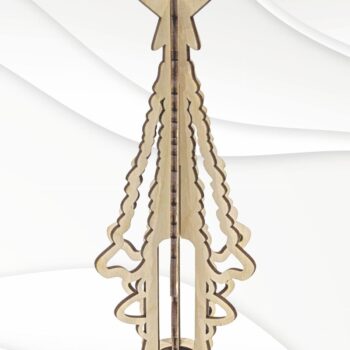 Intra απο ξύλο plywood  Χρώμα wenge 3mm-4mm πάχος - Τοπέρ χριστουγεννιάτικου δέντρου, με λέιζερ Δίασταση 182x77 cm INTRAFABR-107336092 - Image 3