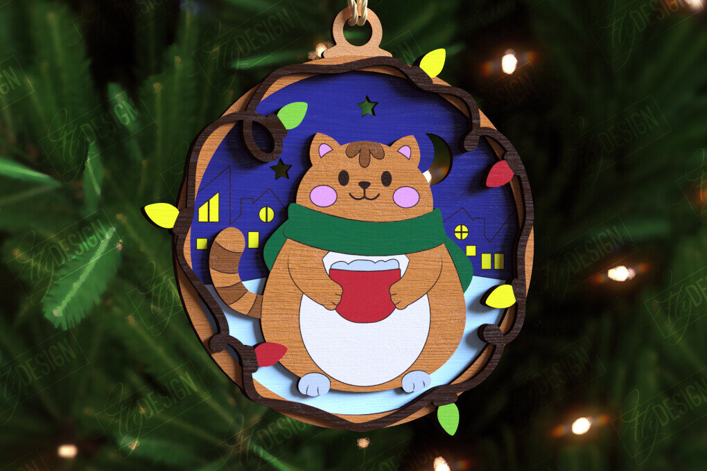 Intra απο ξύλο plywood  Χρώμα wenge 3mm-4mm πάχος - Παιχνίδι Χριστουγεννιάτικου Δέντρου | Διακοσμήσεις διακοπών Δίασταση 15x15 cm INTRAFABR-101129377