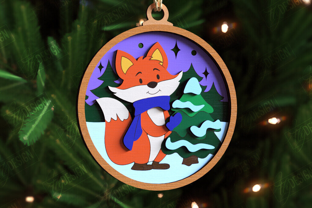 Intra απο ξύλο plywood  Χρώμα wenge 3mm-4mm πάχος - Παιχνίδι Χριστουγεννιάτικου Δέντρου | Διακοσμήσεις διακοπών Δίασταση 15x15 cm INTRAFABR-101129470