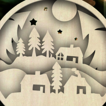 Intra απο ξύλο plywood  Χρώμα wenge 3mm-4mm πάχος - Αρχεία κομμένα με λέιζερ για χριστουγεννιάτικο δέντρο Δίασταση 6x6 cm INTRAFABR-105764491 - Image 3