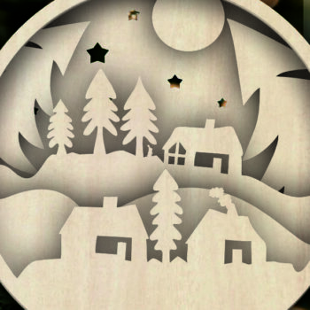 Intra απο ξύλο plywood  Χρώμα wenge 3mm-4mm πάχος - Αρχεία κομμένα με λέιζερ για χριστουγεννιάτικο δέντρο Δίασταση 6x6 cm INTRAFABR-105764491 - Image 4