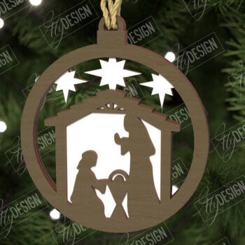 Intra απο ξύλο plywood Χρώμα wenge 3mm-4mm πάχος - Παιχνίδι Χριστουγεννιάτικου Δέντρου | Σκηνή της Γέννησης |CNC Δίασταση 6x6 cm INTRAFABR-82416783 - Image 1