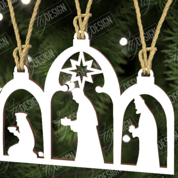 Intra απο ξύλο plywood Χρώμα wenge 3mm-4mm πάχος - Παιχνίδι Χριστουγεννιάτικου Δέντρου | Σκηνή της Γέννησης |CNC Δίασταση 6x6 cm INTRAFABR-103805353 - Image 1