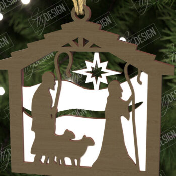 Intra απο ξύλο plywood Χρώμα wenge 3mm-4mm πάχος - Παιχνίδι Χριστουγεννιάτικου Δέντρου | Σκηνή της Γέννησης |CNC Δίασταση 6x6 cm INTRAFABR-124575307 - Image 1