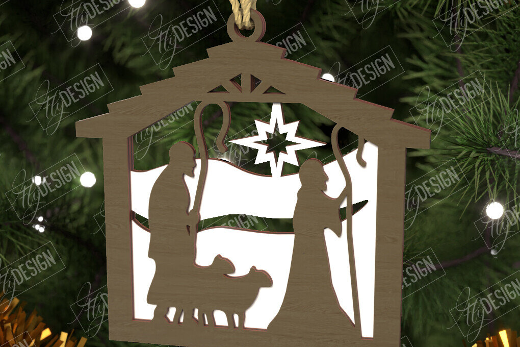 Intra απο ξύλο plywood  Χρώμα wenge 3mm-4mm πάχος - Παιχνίδι Χριστουγεννιάτικου Δέντρου | Σκηνή της Γέννησης |CNC Δίασταση 6x6 cm INTRAFABR-124575307