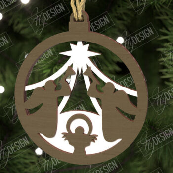 Intra απο ξύλο plywood Χρώμα wenge 3mm-4mm πάχος - Παιχνίδι Χριστουγεννιάτικου Δέντρου | Σκηνή της Γέννησης |CNC Δίασταση 6x6 cm INTRAFABR-124575642 - Image 1