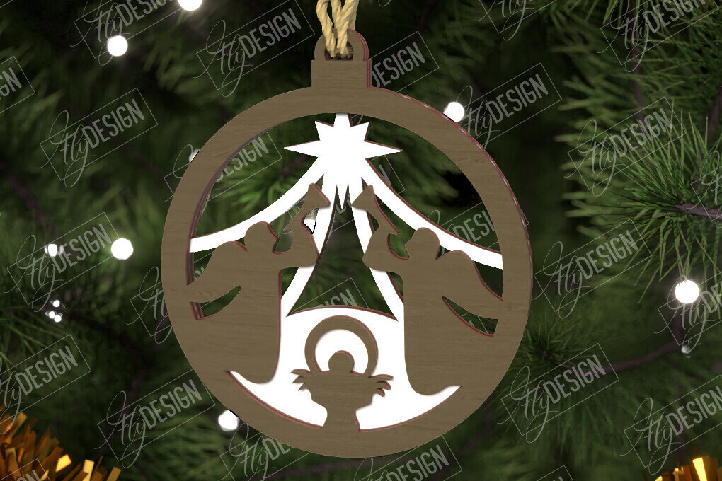 Intra απο ξύλο plywood  Χρώμα wenge 3mm-4mm πάχος - Παιχνίδι Χριστουγεννιάτικου Δέντρου | Σκηνή της Γέννησης |CNC Δίασταση 6x6 cm INTRAFABR-124575642