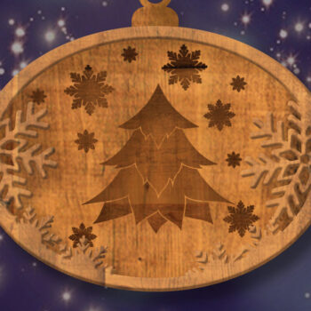 Intra απο ξύλο plywood  Χρώμα wenge 3mm-4mm πάχος - Στολίδι παιχνίδι Χριστουγεννιάτικου Δέντρου, κομμένο Δίασταση 4x4 cm INTRAFABR-124575411 - Image 1