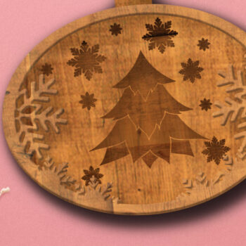 Intra απο ξύλο plywood  Χρώμα wenge 3mm-4mm πάχος - Στολίδι παιχνίδι Χριστουγεννιάτικου Δέντρου, κομμένο Δίασταση 4x4 cm INTRAFABR-124575411 - Image 2