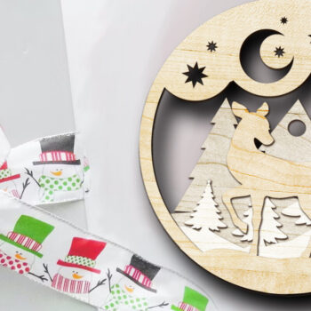 Intra απο ξύλο plywood  Χρώμα wenge 3mm-4mm πάχος - Στολίδι για το Χριστουγεννιάτικο Δέντρο, Πολυστρωματικό Δίασταση 4x4 cm INTRAFABR-124575739 - Image 1