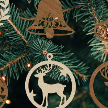 Intra απο ξύλο plywood  Χρώμα wenge 3mm-4mm πάχος - Σετ στολίδια χριστουγεννιάτικου δέντρου Δίασταση 3x3 cm INTRAFABR-104164252 - Image 1