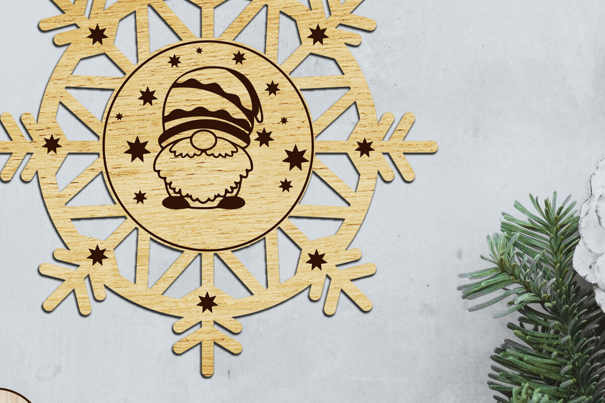 Intra απο ξύλο plywood  Χρώμα wenge 3mm-4mm πάχος - Παιχνίδι Χριστουγεννιάτικου Δέντρου με κομμένο Gnome Δίασταση 4x4 cm INTRAFABR-104163458