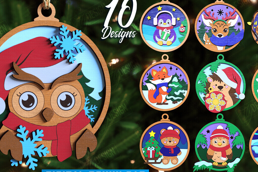 Intra απο ξύλο plywood  Χρώμα wenge 3mm-4mm πάχος - Πακέτο παιχνιδιών Χριστουγεννιάτικου Δέντρου | Αργία Δίασταση 15x15 cm INTRAFABR-104158664