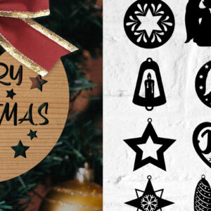 Intra απο ξύλο plywood  Χρώμα wenge 3mm-4mm πάχος - Πακέτο παιχνιδιών Χριστουγεννιάτικου Δέντρου 3D Δίασταση 15x15 cm INTRAFABR-104537326