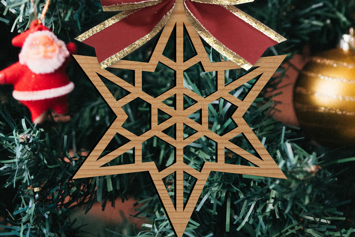 Intra απο ξύλο plywood  Χρώμα wenge 3mm-4mm πάχος - Παιχνίδια Χριστουγεννιάτικου Δέντρου Δίασταση 15x15 cm INTRAFABR-79493467