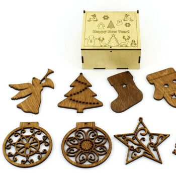 Intra απο ξύλο plywood Χρώμα wenge 3mm-4mm πάχος - Παιχνίδια Χριστουγεννιάτικου Δέντρου. κοπής με λέιζερ. Δίασταση 9x9 cm INTRAFABR-79859820 - Image 1