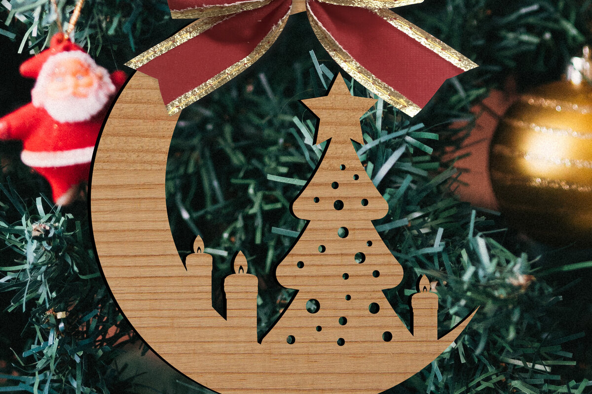 Intra απο ξύλο plywood  Χρώμα wenge 3mm-4mm πάχος - Παιχνίδια Χριστουγεννιάτικου Δέντρου Δίασταση 15x15 cm INTRAFABR-79860052